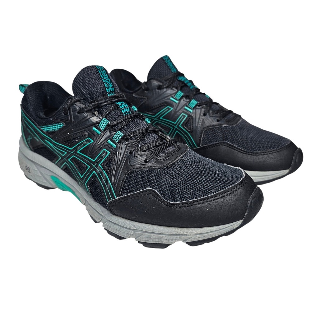 Asics Gel-Venture 8 Women Size 10 Black Teal Trail Running Shoes Sneaker